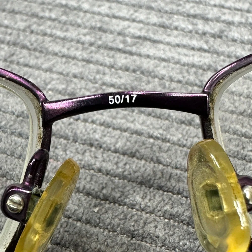 Takumi T9795 Purple Rectangular Y2K Eyeglasses Frames 50/17 135 Patented Tech